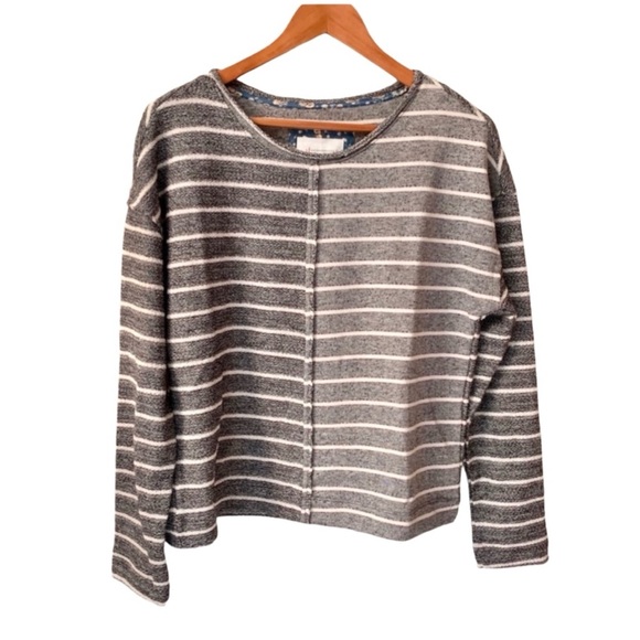 Anthropologie Striped Textured Sweatshirt - Picture 4 of 9